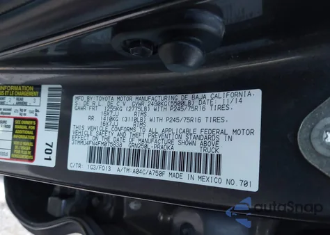 2015 Toyota Tacoma Base V6 from USA, damaged, VIN 3TMMU4FN4FM075838